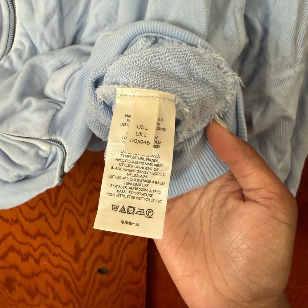 Free people Light Blue crochet Detail  bomber Jacket - Picture 8 of 11